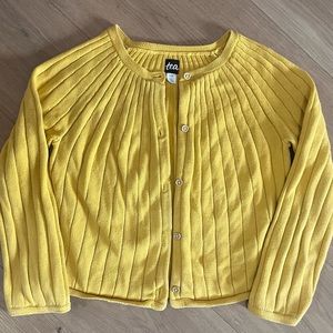 Tea Girl Cardigan. Yellow. Size L (8-10)